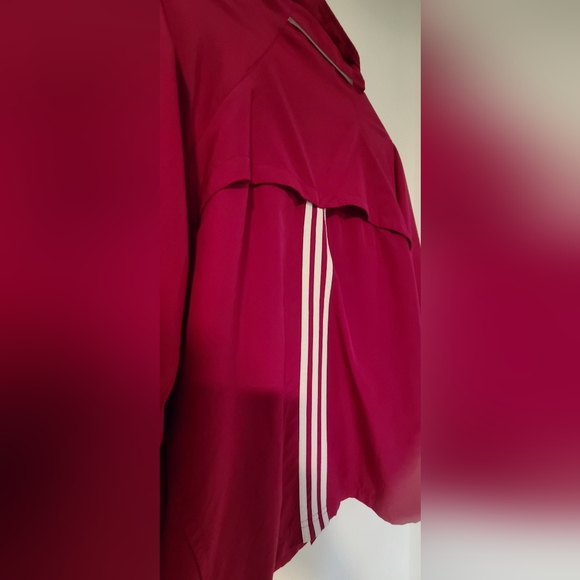Adidas Women's XL Windbreaker Running Jacket | Pink and white/XLARGE - Picture 4 of 7